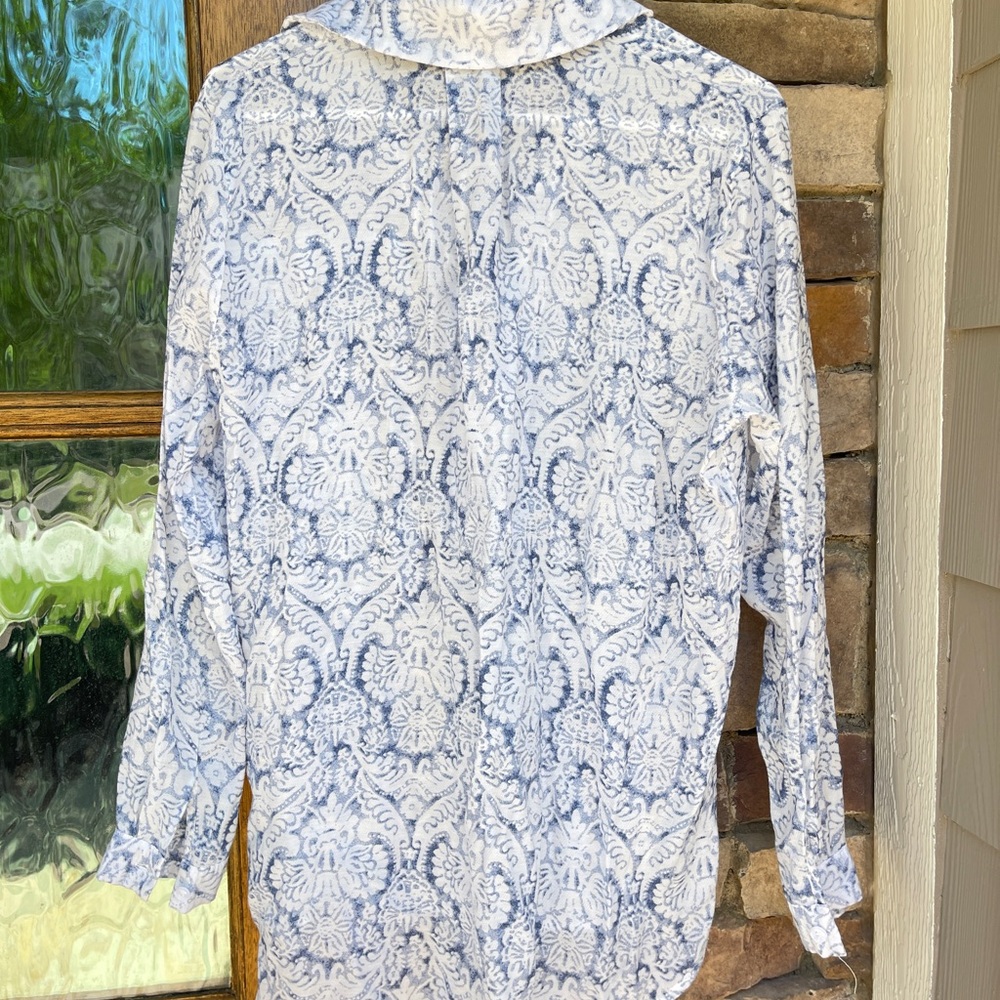 BD Collection Lace-up Paisley Shirt Size M - Picture 2 of 6